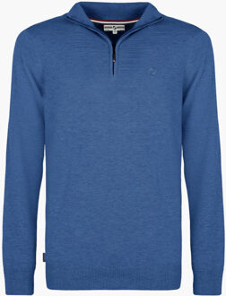 Trui kralingen denim melange - maat M Blauw