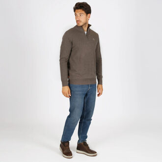 Trui kralingen donker taupe melange Bruin - XL