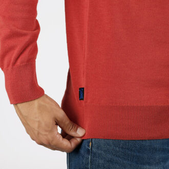 Trui kralingen oranje melange Rood - XXXL