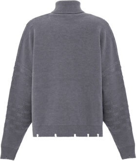 Trui met coltrui Dames licht grijs melange - XS/S