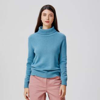 Trui met coltrui - maat S Blauw