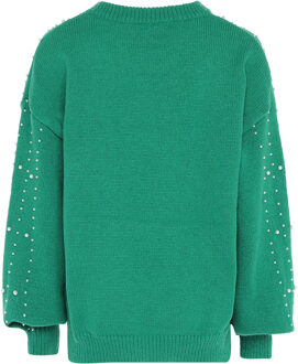 trui met parels Dames groente - maat M/L