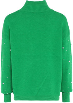 trui met parels Dames groente - maat