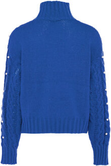 trui met parels Dames KONING BLAUW - maat XL/2XL