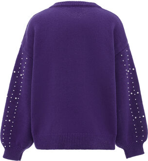trui met parels Dames paars - maat M/L Lila