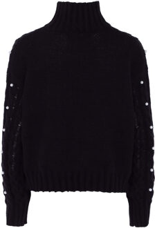 trui met parels Dames zwart - M/L