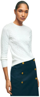 Trui met ronde hals Brooks Brothers , White , Dames - L,M,S,Xs