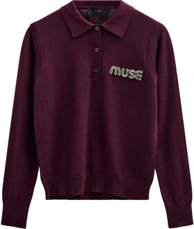 Trui met strass steentjes Veran  bordeaux