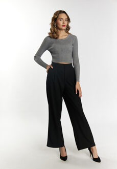 trui met strassteentjes Dames grijs melange - M/L