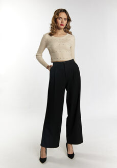 trui met strassteentjes Dames lichtbeige - maat XL/2XL