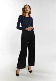 trui met strassteentjes Dames marine - maat Marineblauw