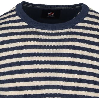 Trui O-Hals Blauw Streep - XXL