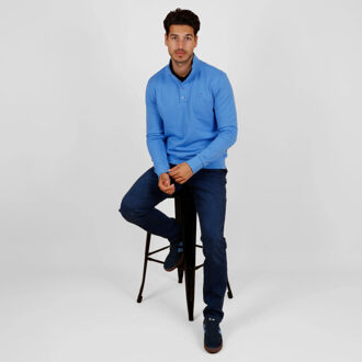 Trui plaatsluis midden - maat M Blauw