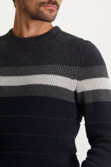 Trui Streep Navy Donkerblauw