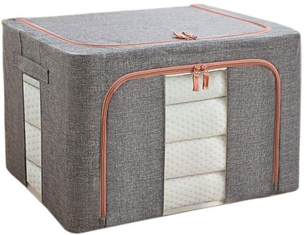 Trui Thuis Rits Ruimtebesparend Folding Staal Kader Organisator Grote Capaciteit Kleding Opbergdoos Met Transparant Venster Grijs