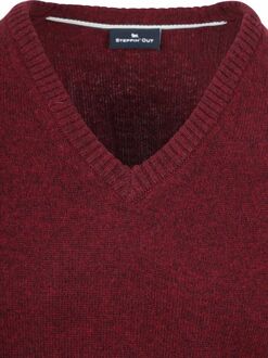 Trui V-hals Lamswol Bordeaux Rood - L,M,S,XL