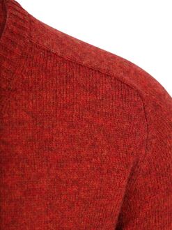 Trui V-hals Lamswol Rood - 3XL,L,M,XL