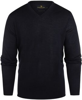 Trui V-hals Merinowol Navy Donkerblauw - 3XL