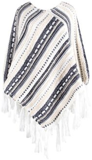 Trui Vrouwen Trui Winter Gebreide Cashmere Poncho Capes Shawl Vesten Jas casual Casaco Feminino Sueter Mujer Invierno wit