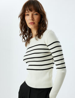 TRUIEN BSC Ronde kraag Normaal Sweater Wit/Zwart