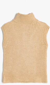 TRUIEN Halve ritssluiting Rits gedetailleerd Sweater Beige