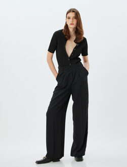 TRUIEN Polokraag Met knoppen Sweater Zwart