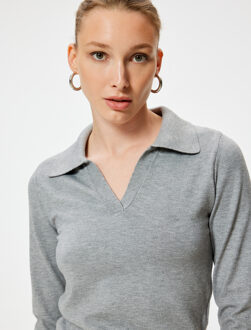 TRUIEN Polokraag Normaal Sweater Grijs