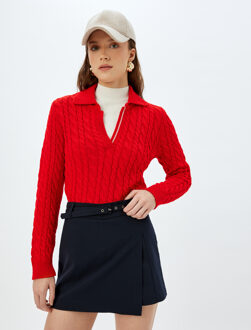 TRUIEN Polokraag Normaal Sweater Rood