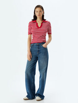 TRUIEN Polokraag Normaal Sweater Rood