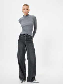 TRUIEN Rechte kraag Met glitters Sweater Grijs