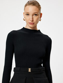 TRUIEN Rechte kraag Normaal Sweater Zwart