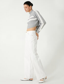 TRUIEN Rechte kraag Rits gedetailleerd Sweater Grijs