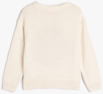 TRUIEN Ronde kraag geborduurd Sweater Ecru