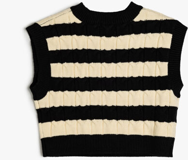 TRUIEN Ronde kraag Haar Vlecht Sweater Ecru