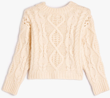 TRUIEN Ronde kraag Mobiel Sweater Ecru