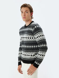 TRUIEN Ronde kraag Normaal Sweater Donkergrijs