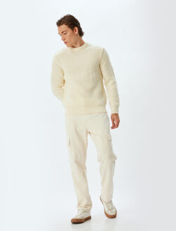 TRUIEN Ronde kraag Normaal Sweater Ecru