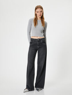 TRUIEN Ronde kraag Slim Sweater Grijs