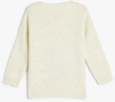 TRUIEN Ronde kraag Stempel/lovertje gedetailleerd Sweater Ecru