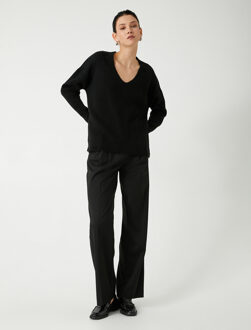 TRUIEN V-kraag Extra groot Sweater Zwart