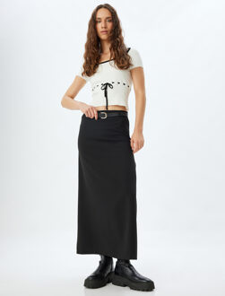 TRUIEN Vierkante kraag Binding gedetailleerd Sweater Ecru