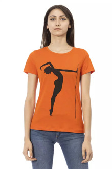Trussardi Action Orange Korte Mouw T-shirt Trussardi , Orange , Dames - 2Xl,Xl,L,M,S,Xs