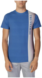 Trussardi Blauw T-shirt met korte mouwen voor heren Trussardi , Blue , Heren - Xl,L,M,S