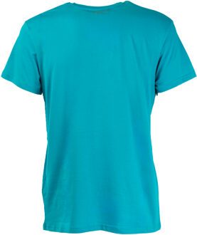 Trussardi Effen heren t-shirt met korte mouwen en ronde hals met logoprint Groenblauw