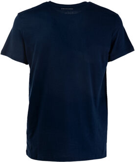Trussardi Effen heren T-shirt met korte mouwen en ronde hals met logoprint - maat Donkerblauw