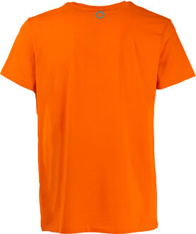 Trussardi Effen heren t-shirt met korte mouwen en ronde hals met logoprint Oranje - XL