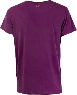 Trussardi Effen heren t-shirt met korte mouwen en ronde hals met logoprint Paars