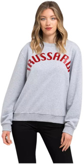 Trussardi Grijze Katoenen Oversized Sweatshirt Trussardi , Gray , Dames - S,Xs