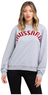 Trussardi Grijze Oversized Katoenen Sweatshirt Trussardi , Gray , Dames - S,Xs