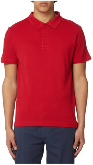 Trussardi Grijzehond Geborduurd Polo T-Shirt Trussardi , Red , Heren - Xl,L,M,S